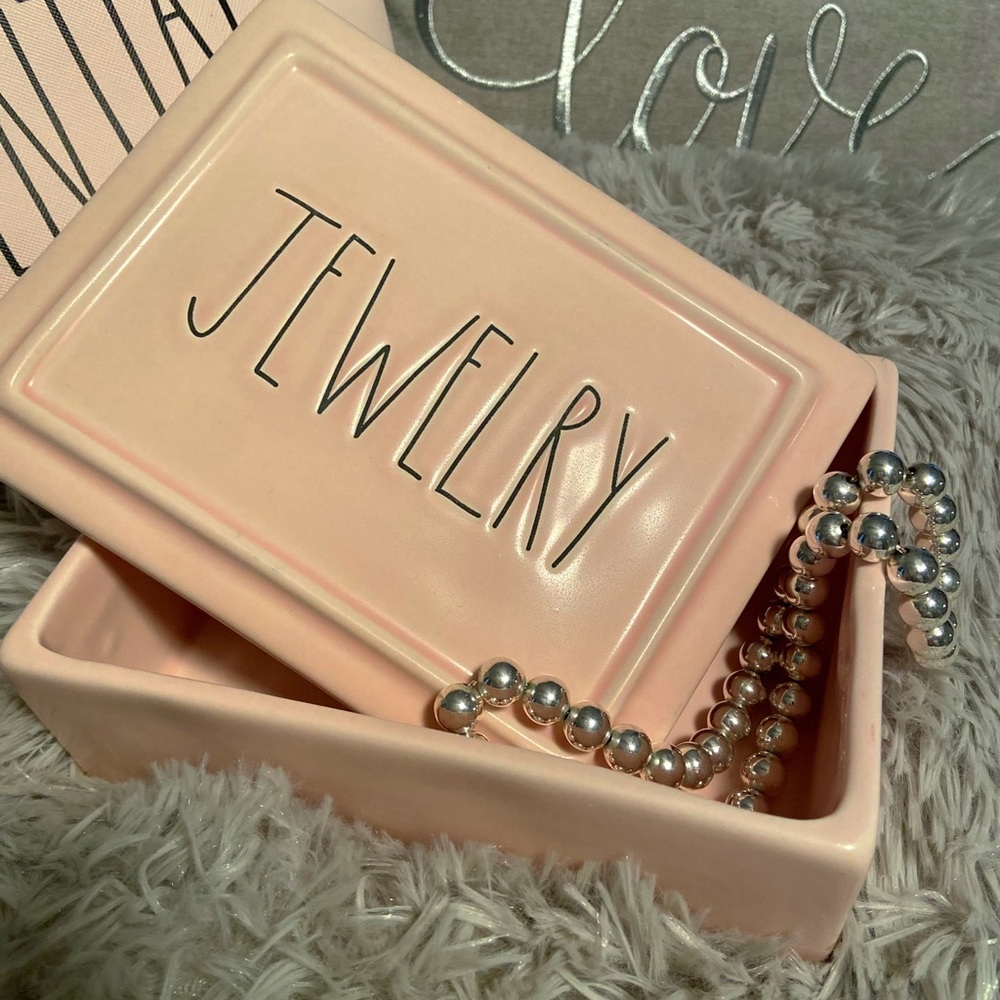 Pink Rae Dunn Jewelry Box๐& cosmetics ๐Bag - Picture 2 of 5